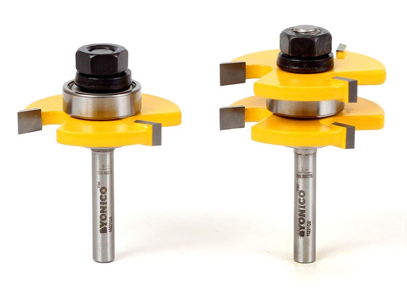 YONICO Tongue and Groove Router Bits Set Up to 3/4-Inch Stock 1/2" Cutting Depth 2 Bit Set 1/4-Inch Shank for Edge-to-Edge Hardwood Flooring, Paneling, Cabinet Door, Plywood Sheathing 15221q - Image 4